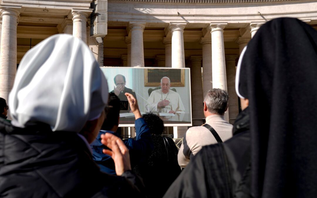 Pope Francis says he’s doing better but again skips his window appearance facing St. Peter’s Square