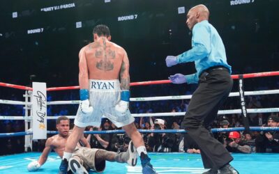 Ryan Garcia knocks Devin Haney down 3 times and hands his amateur rival his first pro loss